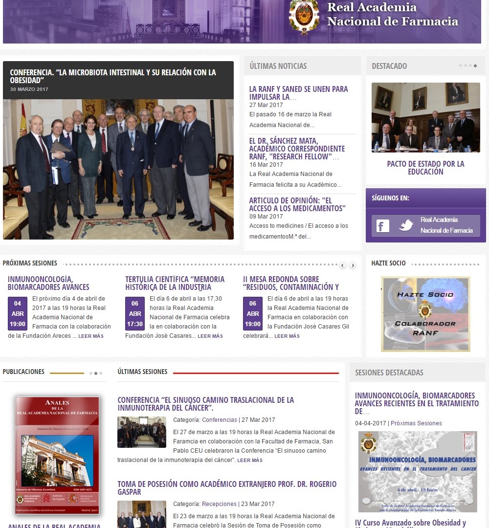 Web Real Academia de Farmacia
