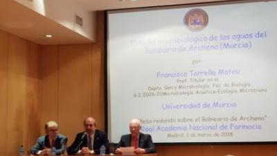 La Real Academia Nacional de Farmacia celebra la primera Mesa Redonda de presentación del estudio del Balneario de Archena