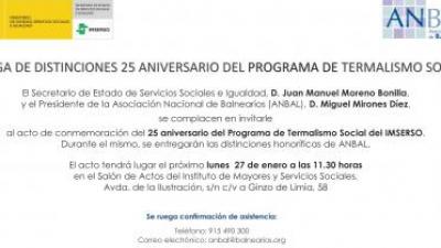 ANBAL distingue a los ministros que han apoyado el Termalismo Social en su 25 Aniversario